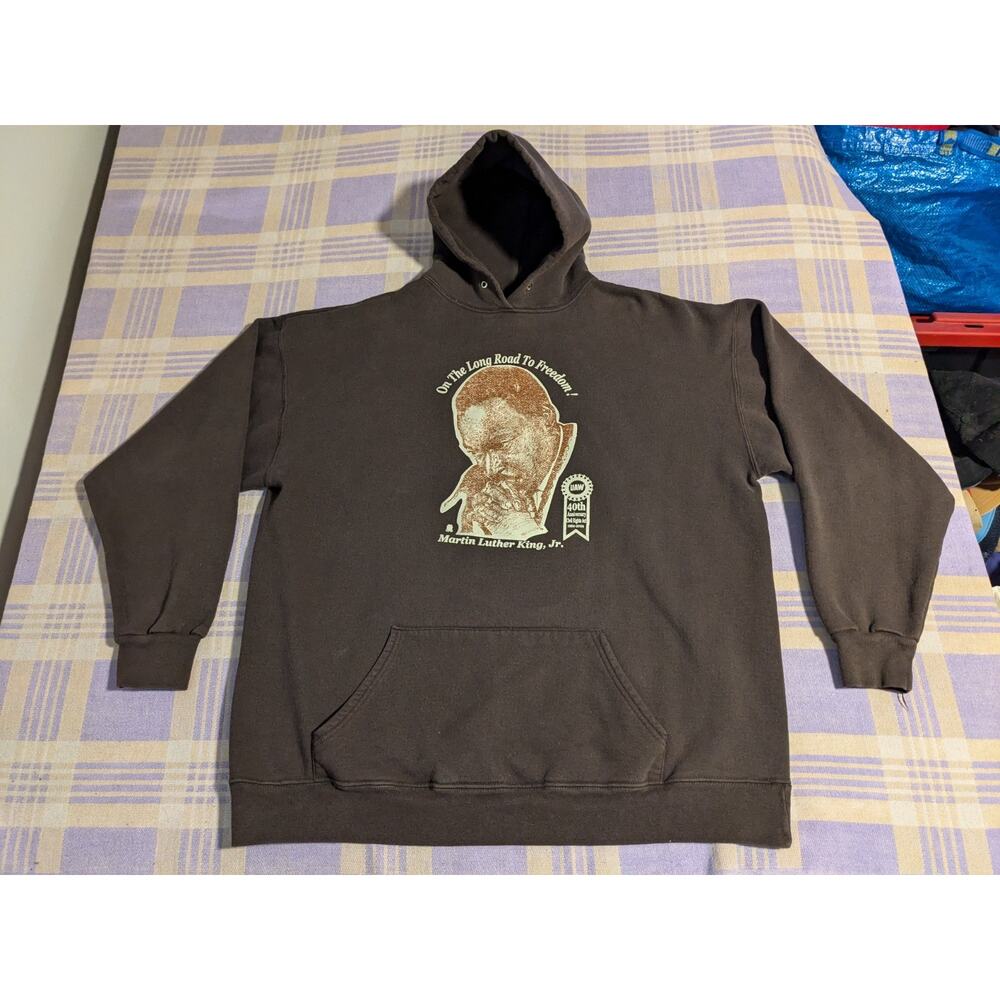 Vintage Martin Luther King Jr. Day UAW Union Hoodie Sweatshirt Size 2XL BHM 2004